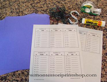 materials required for a Montessori math chart - Montessori Print Shop