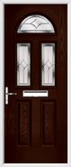 2 Panel 2 Square 1 Arch Composite Door regal sapphire glass