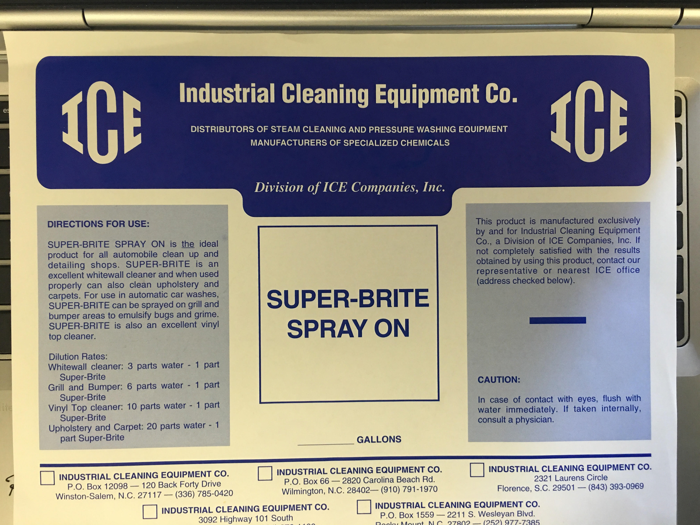 Company areas cleaning equipment