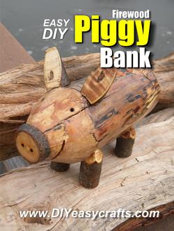 Easy DIY Firewood Piggy Bank from www.DIYeasycrafts.com