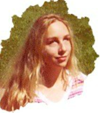Head-shot, long blond hair, looking to her left, even expression