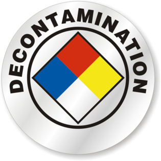 Decontamination sign representing our sanitizing services for MRSA Decontamination