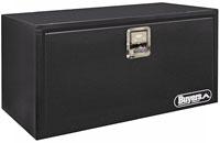 Black steel with stainless steel t-handle toolbox