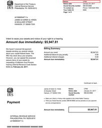 IRS Notice CP 297 - Final Notice of Intent to Levy and Notice of Your Right to a Hearing