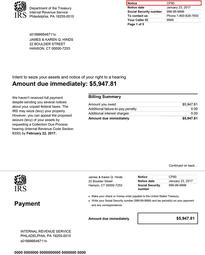 IRS Notice CP 297 - Final Notice of Intent to Levy and Notice of Your Right to a Hearing