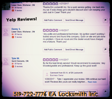 locksmith service; locksmith kitchener; locksmith waterloo; commercial locksmith; 5 star locksmith; best locksmith kitchener; great locksmith waterloo; lock change; lock repair; reviews;
