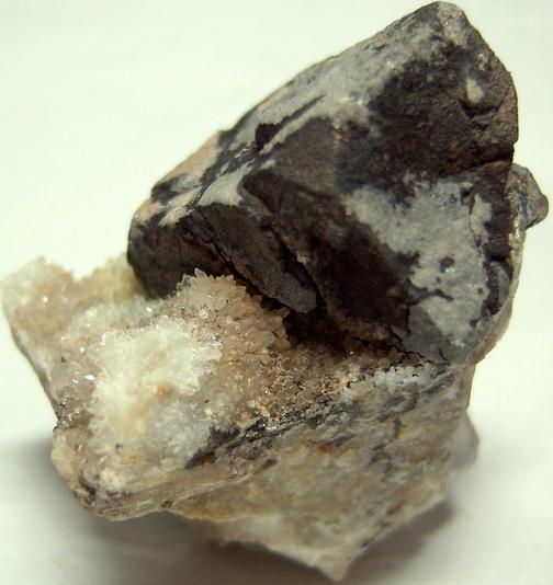 GALENA, QUARTZ, fluorescent FLUORITE, ANGLESITE - Blanchard Mine (Portalas-Blanchard Mine; Portales-Blanchard Mine; Hansonburg Lead mine; McCarthy Lead mine), Bingham, Hansonburg District, Socorro County, New Mexico, USA - ex Parker Minerals