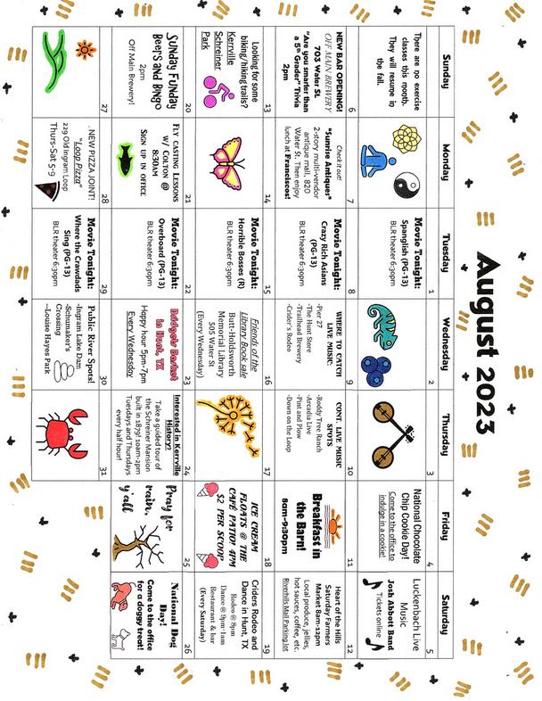 Calendar Buckhorn Lake Resort