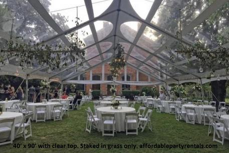 event rental tent with clear top