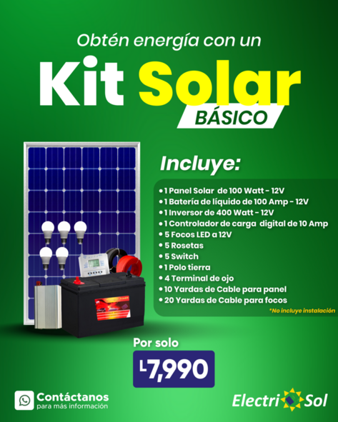 Kit solar básico de 100 Watt para generar electricidad