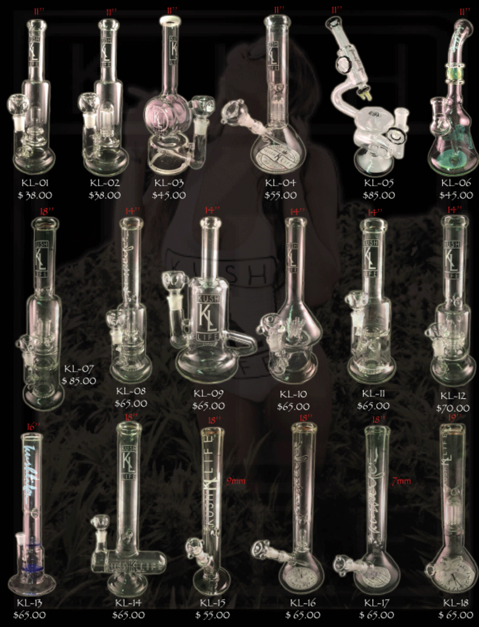 KUSH LIFE Glass Water Pipes