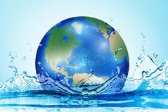 Earth splashing in water