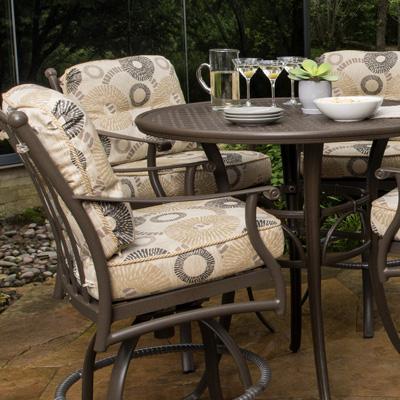 Mallin sevilla dining barstools with white designer sunbrella fabrics