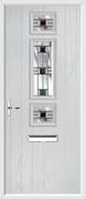 3 Square Strip Composite Door aspen glass