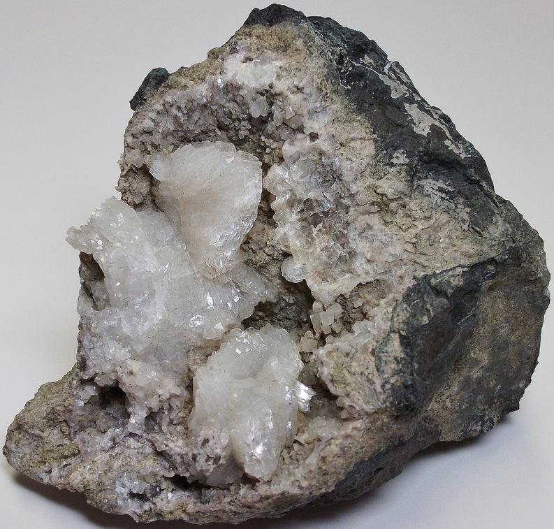 HEULANDITE and CALCITE - Upper New Street Quarry (Burger's Quarry), Paterson, Passaic County, New Jersey, USA - for sale