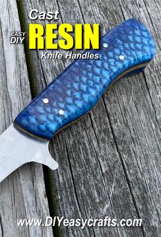 How to make cast resin knife handles. An assortment of unique resin cast knife handles projects. Feel free to duplicate these or use some of the techniques to make your own custom design.