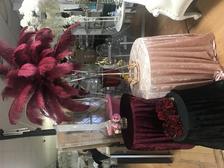 BURGUNDY PINK OSTRICH FEATHERS gatsby harlem nights burlesque