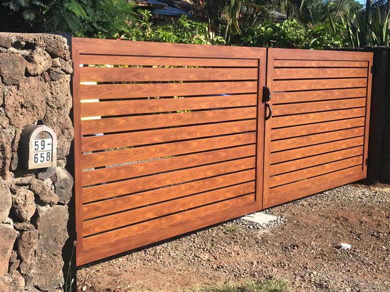 Island Style Gates, Aluminum gates Hawaii, Driveway gate Honolulu, Privacy Gates Oahu, Custom Gates Oahu, Automatic Gates Hawaii, modern aluminum driveway gates