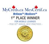 MyCreds | MesCertif Awarded 1st Place in PESC 22nd Annual Best Practices for Mobile Learner