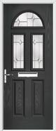 2 Panel 2 Square 1 Arch Composite Door regal opal glass