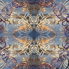 Square Scarf, from Sunset Dance, Fine Art Collage