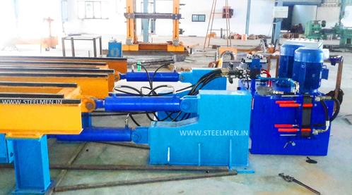 Y-TABLE FOR ROLLING MILLS, OIL LUBRICATION SYSTEM (Capacity - 50 LPM to 300 LPM), AUTOMATIC BUNDLING MACHINE, Hot Billet Shear, Billet Charging Grate, Flywheel, Gear Boxes, Mill Stands, Shearing Machines, Conveyor Rolls, Spindle Carrier, Pinch Rolls, Tilting Tables, Twin Channel, TMT Quenching System, Tail Breaker Pinch Rolls, Oil Lubrication System, Guide Box & Twist Pipes Mechanical Pusher, Mill Accessories, TMT Chain Transfer System, Recuperators, Cooling Tower, gear coupling, universal spindles, steel rolling mill, rolling mill items, steel plant machineries, steel plants, CCM, Continuous casting machine, steel melting, steel makers, leju Thomas, 9310524787, Gear boxes, Pinion stands, Rolling mill Stands on Fiber& bearings, Roller tables, Tilting tables, Y tables, Guide boxes, Chocks, Couplings, Spindles, Rotary shears, Flying shears, Cantilever type pinch Rolls, Tail Breaker pinch Rolls, Quenching Systems (for 8-16 mm, 16-25 mm, & 25-32 mm), Twin channel, Hot Rolling Mills, Shears, Automatic Cooling Bed, Quenching Boxes, Twin Channel Machine, Mill Stands, Cold Rolling Mills, Gear Couplings, Industrial Gear Box, Punching Cropping Machine, Hot Saw, Transmission Tower Machinery, Chain Transfer Systems, Product Design Development, Hot Rolling Mills Bar Rolling Mill Hot Rolling Mill Equipment Slit Rolling Mill Shears Flying Shear Crank Shear Continuous Rotating Shear Disc & Drum Shear Automatic Cooling Bed Quenching Boxes TMT Quenching Boxes Twin Channel Machine Industrial Gear Box Helical Gear Box Rolling Mill Gear Boxes Mill Stands Rolling Mill Stands TMT Mill Stands Housingless Mill Stands Cold Rolling Mills Gear Couplings Gear Jobwork Punching Cropping Machine Hot Saw Traveling type Hot Saw Fixed type Hot Saw Transmission Tower Machinery Chain Transfer Systems Product Design Development, Turnkey Solutions For Hot Rolling Mills Coilers Mill stands Shears & hot saws Twin channel Cooling beds Gear boxes & pinion stands TMT Equipment, Rolling Mill Machines Blade Grinding Machine Hot Saw Machines Straightening Machine Hydraulic Pusher, Hydraulic Cylinders, Ejectors, Hot Rolling Mill Flywheels Gear Boxes Mill Stands Gear Couplings Material Handling Equipment TMT Equipment Cooling Bed Shearing Machines Straightening Machines Spare Parts Of Rolling Mills Other Allied Equipments Bending & Time Machine Workshop Machinery, ♦ Bar Mills ♦ Structural Steel Mill Wire Rod Mill with Bar in Coil Line Rolling Mill for High-Grade Steels Section Mill High Speed Laying Head with Gear Box Crank Lever Shears Crank Shears Housingless Stands Double Crank Shears Rake Type Cooling Conventional Mill Stands Gear Boxes Rod mill block Varioblock Flying Shear • Tail Braking Pinch Roll • Cold Shear, Starting Stock Billets 160 x 160 x 12,000 mm 130 x 130 x 12,000 mm Furnace Group Charging grate, Hot charging, Elevator, Induction online heater Finished product Rebar 8 three-strand slit TMT Rebar 10 two-strand slit TMT Rebar 12-40 mm TMT Flats, angles and channels are possible too Sub-bundles 100-400 kg Master bundles 1 MT-3 MT Furnace Capacity 80 MT/h Main train Single-strand H/V arrangement, two strands are H/V type Roughing train : 4 off Model 600, 2 off Model 440, Free outlet after stand # 2 Intermediate train : 4 off Model 440, 4 off Model 340 Finishing train : 6 x Model 340 Associated shears Loopers : 8 off vertical, 6 off Single strand, 2 off multi strand Capacity 400,000 MT/y Cooling bed group Water quenching line, Thermex Cooling bed shear Cooling bed 66 x 10 m Finished speed 16 m/s (20 m/s) Material grades Carbon steels, Alloyed Structural Steel grades Continuous finishing shop Stationary cold shear 3,000 kN Counting system Small bundle forming 4 off Tying machine Various associated equipment, e.g. stoppers, chain transfers, roller tables, Starting stock Blooms 180 x 180 x 8,000 - 12,000 mm 300 x 300 x 8,000 - 12,000 mm Finished product Rebars 28 - 40 mm Rounds 30 - 100 mm dia. Hexagons 50 - 80 mm Flats 8 x 30 - 60 x 150 H-Beams 100 - 180 mm I-Beams 100 - 200 mm T-sections 75 - 140 mm Channels 100 - 200 mm Angles 80 x 80 x - 200 x 200 mm U-type sections for mine timbering 18U, 25U,29U Bundle/stack length 6 - 24 m Bundle/stack weight 2 - 5 t Furnace capacity 116/143 t/h Annual capacity 700,000 t/y Finishing speeds 6 m/s Material grades Carbon steels, Alloyed structural steel,Antifriction bearing steel Furnace group: Elevator (for hot charging), charging grate,weighscale, descaler, insulated holding tunnel Mill train: Single strand Roughing train 4 x Model 670, 1 x Model 760(V-H-HV-H) Intermediate train: 2 x Model 760, 4 x Model 670(H-H-H-UR-UR-HV) Finishing train: 5 x Model 670 (UR-HV-UR-HV-FUR) Associated shears Loopers: 4 x vertical Cooling bed group: Water cooling line, pinch roll unit Cooling bed shear Cooling bed 84 x 19 m Short-bar collecting device Continuous finishing shop In-line straightening machine (10 rollers) Hot saws: 1 x stationary, 1 x movable Abrasive cutting machines: 1 x fixed, 1 x movable Piling and stacking facilities (magnet-type) Tying machines: 2 x stationary, 2 x movable Various associated equipment, e.g. stoppers, chain transfers, roller tables. upto 150 x 150 x 12,000 mm Finished product: Wire rod 5.5 - 16 mm Rebars Nos. 3, 4 and 5 (as per ASTM) Coils 16 - 42 mm dia. Furnace capacity: 70 t/h Annual capacity: 300,000 t/y Finishing speeds: Wire rod line - 100 (120) m/s Bar in coil line - 13.5 m/s Material grades: Cold-heading steels Reinforcing steels Steels with a carbon content from low to medium Piano-wire PC-wire Free-cutting steel Water cooling line, pinch roll units, bar reels (2x), coil transfer,chain conveyor with retarded and accelerated cooling facilities, transfer unit to Power & Free coil handling system, Starting stock Billets 50 x 100 x 10,000 mm 125 x 125 x 11,400 mm Finished product Rod 5.5 - 13.5 mm dia. Bars 11 - 57 mm dia. Flads 22 - 120 mm, 5 - 12 mm thick Bundle/stack length 3 - 8.5 m Bundle/stack weight 0.5 - 3 (5) t Furnace capacity up to 60 t/h Material grades High-grade structural steels 34 Cr 4, 60 SiMn7, 42 CrMo4 Antifriction bearing steels 100 Cr 6, 100 Cr 2, 100 CrMo 7 3 Material grades Tool steels X 210 Cr 12, X 38 CrMoV 5 1, 55 CrNiMoVS 4 2 4 Acid-resistant and heat-resistant steels X 5 CrNiMo 18 11, X 2 CrNiMo 19 13,X 20 CrNiSi 25 4 High-speed steels X 79 Wco 18 5, X 82 W Mo 6 5 5 Special alloys X 55 CrMnNiN 20 8,X 45 CrSi 9 3 X 3 CrNiMoNbN 23 17 The complete range of steel grades includes approx. 300 different grades Furnace group: Charging grate, cross transfers, weighscale, descaler (2x), heatholding tunnel Mill train: Single strand, H/V - arrangement Roughing train: PSW and 6 x Model 440 Intermediate train: 4 x Model 440, 2 x Model 340 Finishing train: 4 x Model 340 Kocks-block 8-stand wire rod block for high grade steels 3 x 215/ 5 x 170 Associated shears Loopers: 7 x vertical, 1 x horizontal Cooling bed group: Water cooling line, pinch roll unit Cooling bed shear Cooling bed 57 x 5 m Continuous finishing shop: Abrasive cutting machine Piling and stacking facilities (non-magnet type) Tying machines: 1 x fi xed, 1 x movable various associated equipment, e.g. stoppers, chain transfers, roller tables etc. Rod finishing equipment: Water cooling and equalizing sections, pinch roll unit,laying head Ring conveyor for retarded and accelerated cooling reforming tub Pallet-type coil handling system, compacting & tying units,weighscale, unloading station Reel plant Water cooling and equalizing sections, Pinch roll units, Bar reels: 2 x, Transfer equipment to pallet-type coil handling system, Omsairam Steel & Alloys Pvt. Ltd., Bhagyalaxml Rolling Mills Pvt. Ltd., Kalika Re-rollers Pvt. Ltd., Parvati Alloys (P) Ltd., MITC Rolling Mills (P) Ltd., Maharashtra Steel Rolling & Engg Co. Chimanlal Vijay Kumar Steels Pvt. Ltd, Bhagwati Ferro Metals (P) Ltd, Balbir Rolling Mills Ltd. Quartz Metals Inds., Metro Alloys Ltd., Pushpak Steel Inds. Pvt Ltd., T. k. Ispat Pvt Ltd., Allied Ferromelt Pvt Ltd., Bhagwati Steel Cast Ltd., R. L. Steels Ltd., Guardian Steels Pvt. Ltd., Shri Karvir Nivasini Mahalakshmi Ispat Pvt. Ltd., Khatu Shyamji Steel Rolling Mills Pvt. Ltd., Kunal Ispat & Alloy Inds. Pvt Ltd. Sun Metallics & Alloys Pvt. Ltd, Hans Ispat Ltd. Shri Khatu Shyam Industries, Rajuri Steel Pvt. Ltd, Shree Om Steel Rolling, Air Carrying Corpn (I) Ltd., titan Alloys Ltd. Sunflag Iron & Steel Co. Ltd., Sharda Ispat Ltd., Fortune Metaliks Ltd., Sharda Shree Ispat Ltd., R. K. Structures Pvt. Ltd., Sanvijay Industries Pvt. Ltd., Shivali Udyog (I) Ltd., S.D. Bansal Iron & Steel Pvt. Ltd., Inertia Iron & Steel Inds. Pvt. Ltd., Nalwa Steel & Power Ltd., Shilpa Re-rollers Ltd., Sri Jai Balaj Steel Rolling Mills Ltd., Petropol India Ltd. Galwalia Ispat Udyog Pvt. Ltd. Crest Steel & Power Pvt. Ltd. Himalayan Rolling Steel Industries Pvt. Ltd., Shree Balaji Pigments Pvt. Ltd., Upper India Steel Mfg. & Engg. Co. Ltd., Capital Ispat Ltd., Barnala Steels Inds. Ltd., Shri S.S. Shyam Steels Pvt. Ltd. Fortune Metals Ltd. Rathi Udyog Ltd., M/s. Gallantt Ispat Lyd., Gemini Merchandise Pvt. Ltd., Jagdamba Rolling Mills, Shree Krishna Steel Rolling (Jaipur) Ltd. Modi Steels, Usha Martin Inds. Prince TMT Steels Pvt. Ltd., Dindigul Iron & Steel Co (P) Ltd. ARS Metals Ltd. V.V. Iron & Steel Company Pvt Ltd. Jairaj Ispat Ltd., Pioneer Torsteel Mills (P) Ltd., Devshree Ispat Pvt. Ltd., Vaibhav Merchantile Ltd., Maa Mahamaya Inds. Pvt. Ltd., Chitrakoot Metal Ltd. P. R. Rolling Mills Pvt. Ltd. Shree Aravindh Steels Ltd. Shyam Steel Industries Ltd. Shri Ramrupai Balaji Steels Ltd. Adhunik Ispat Pvt. Ltd. Durgapur Steels Ltd. B. M. A. Stainless Ltd. Zion Steel Ltd. Shree Metaliks Ltd. Usha Martin Ltd. Shyam Sel Ltd. Maithan Steel & Power Ltd.