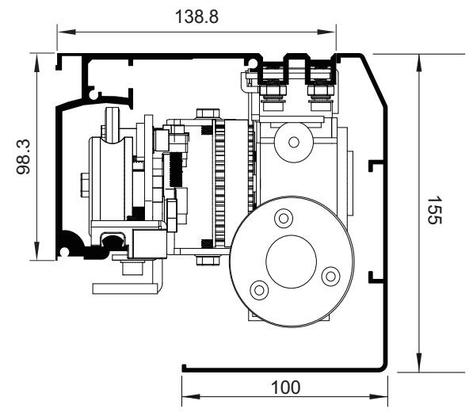 Dimension for automatic sliding door operators