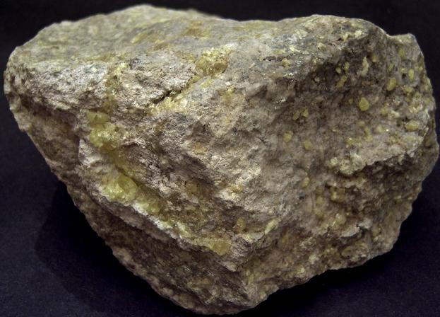 SULFUR, ALUM-K, fluorescent GYPSUM - El Desierto Mine, San Pablo de Napa, Daniel Campos Province, Potosi Department, Bolivia