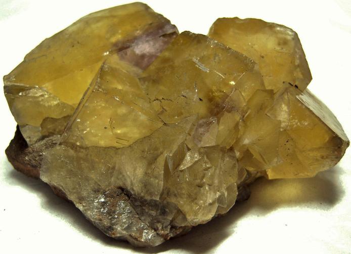 fluorescent long short wave Yellow Fluorite, siderite,Cumbria, England, UK, ex Foote