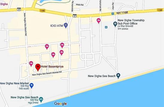 Map Of Hotel Basant Priya In Digha
