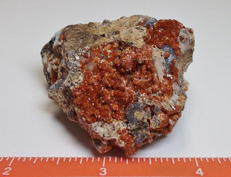 Vanadinite crystals - San Carlos Mine, Chihuahua, Mexico