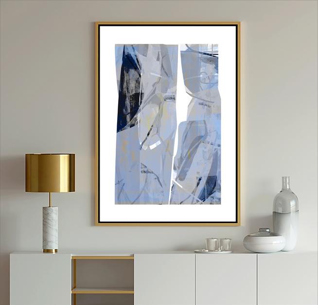 Blue and White Abstract, #Abstract Art, #blue and White, #blue art