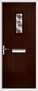 Cottage Rectangle Composite Door fleur-de-lys glass