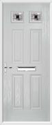 4 Panel 2 Square Composite Door aspen glass