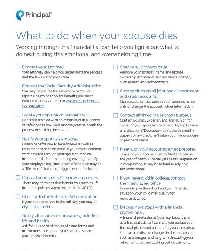 What do to when your Spouse or Partner Dies