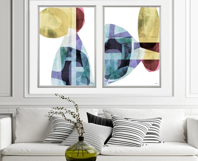multicolored Abstract, #Abstract Art #Wall Art, #Dubois Art, , #blue and White, #blue art