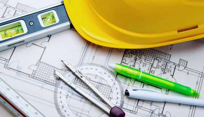 Construction drawing and tools