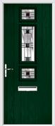 3 Square Strip Composite Door aspen glass