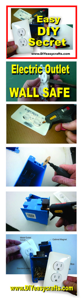 DIY Electric Outlet Wall Safe. Step by step instructions. www.DIYeasycrafts.com