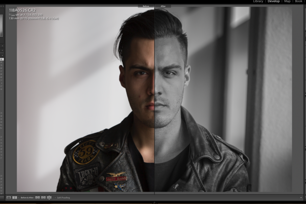 photo treatment color to black and white adobe lightroom