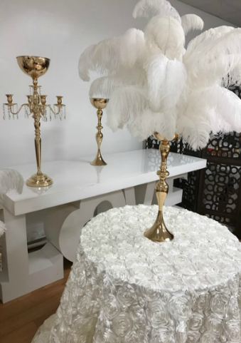 Centerpiece Rental Flowers Ostrich Feathers Crystals Candelabras, Feather  Centerpieces, Roseballs, Crystal Vases, Flowers, Pedestal - Exceptional  Party Rental - Manhattan, New York