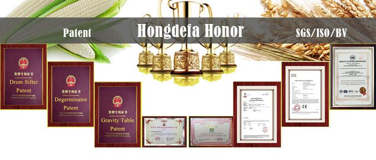 hongdefa certificates for maize milling machines