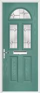 2 Panel 2 Square 1 Arch Composite Door regal opal glass