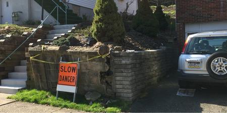 South hills of pittsburgh retaining wall