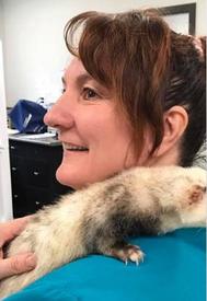 Dr. Ginger Langan with Ferret