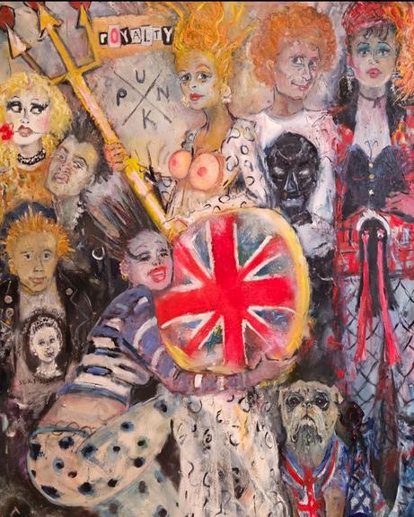 CHIN UP - TITS OUT - Oil on Canvas 150 x 12 cm