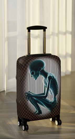 "NOTHING TO DECLARE" Carry On Suitcase Protector Check Design.