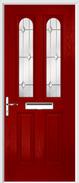 2 Panel 2 Arch Composite Door regal opal glass