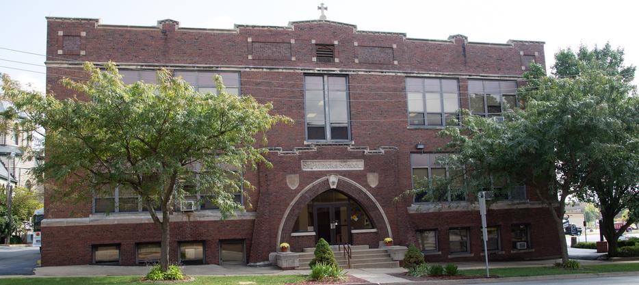 front door of school