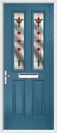 2 panel 2 square composite door fleur de lys glass